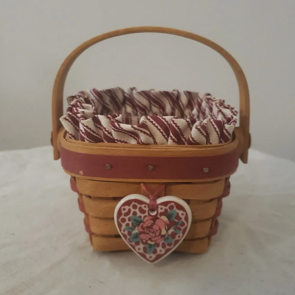 VTG 1995 Longaberger Sweetheart Sweet Sentiments Basket Combo Valentines Day